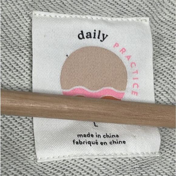 Anthropologie Daily Practice Sport Hooded Mini Dress Sweatshirt Gray L - Picture 6 of 8